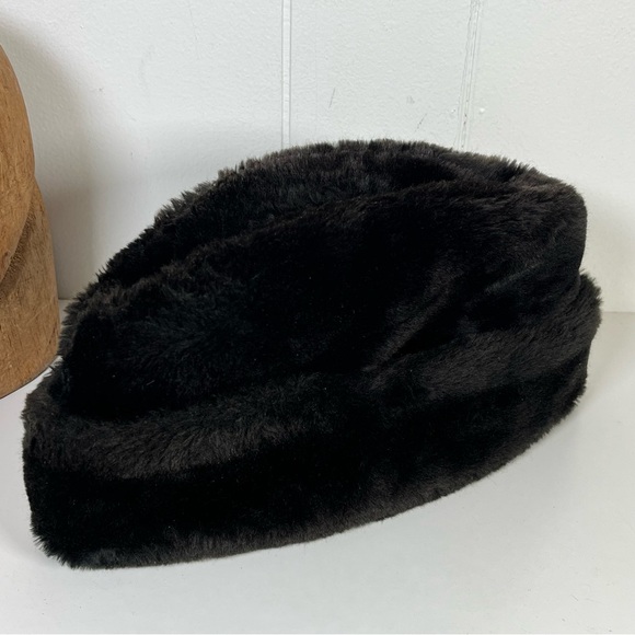 Vintage Dark Brown Faux Fur Winter Cap Unisex (22" Circumference) - Picture 7 of 15